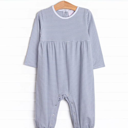 Charles Romper, Slate Blue Stripe – Stitchy Fish