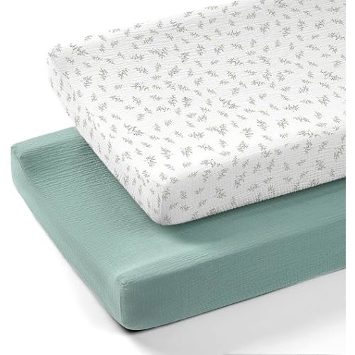lulumoon Muslin Changing Pad Covers: Baby Cotton Changing Table Covers - Soft Changing Pad Sheets for Boys Girls