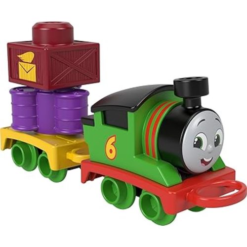 Thomas & Friends Toddler Toy My First Percy Push-Along Train with Stacking Cargo for Kids Ages 18+ Months