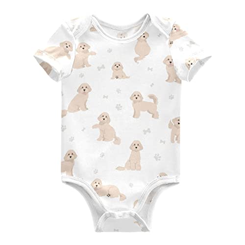vvfelixl Baby Girls' Bodysuits Black Pug White Short Sleeve Cotton Baby Clothes For Girls 0-24 Months