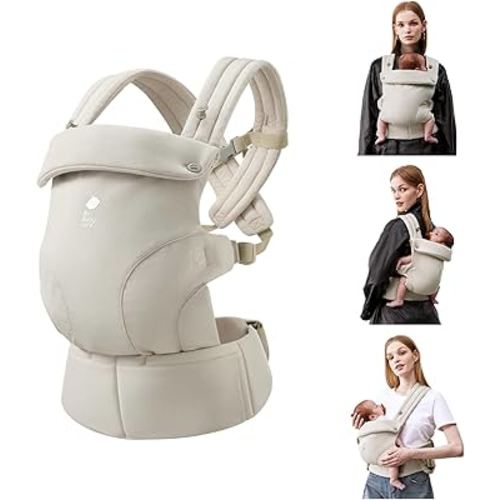 Bc Babycare CocoonGo Baby Carrier – CloudTouch Soft & Ergonomic Baby Carrier for 7–44 lbs | Easy to Wear, Adjustable Fit, Travel-Ready, Machine Washable (Light Beige)
