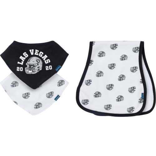3-Piece Baby Las Vegas Raiders Bibs and Burp Cloth Set