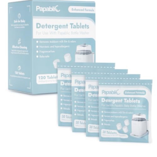 Papablic Official Detergent Deepclean Tablet for Papablic Baby Bottle Washer, 120 Count