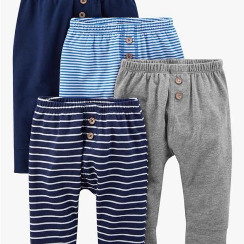 [3-6 MONTHS] Simple Joys by Carter's Unisex Babies' Pant, Pack of 4
