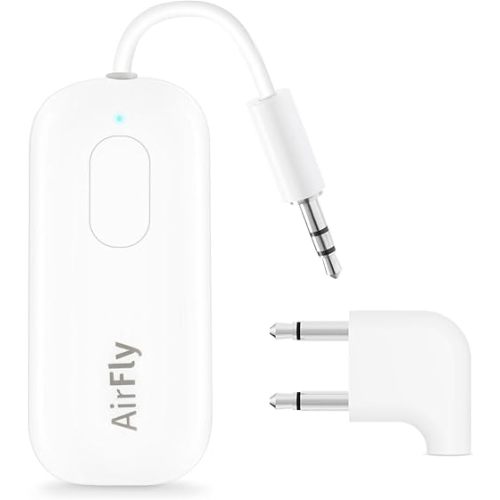 Twelve South AirFly Pro Deluxe | Bluetooth Wireless Audio Transmitter/Receiver for up to 2 AirPods/Wireless Headphones Use with 3.5mm Audio Jack; International Headphone Adapter & Travel Case