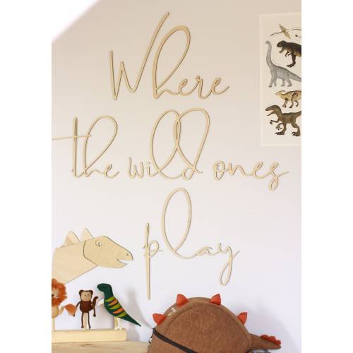 Wooden Wall Sign: Where The Wild Ones Play, Schriftzug, Wanddekko, Babyzimmer Deko aus Holz, Kinderzimmer, wall decoration, baby, Nursery