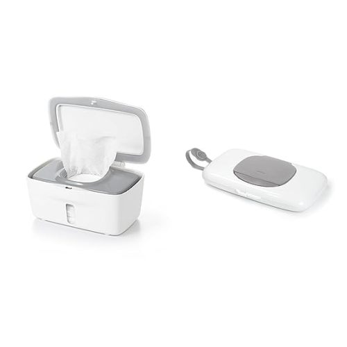 OXO Tot Wipes Dispenser and On-The-Go Wipes Case - Convenient Diapering - Gray - Dispenser + Dispenser- Gray