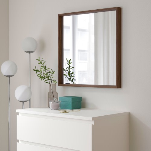 NISSEDAL Mirror - walnut effect 25 5/8x25 5/8 "
