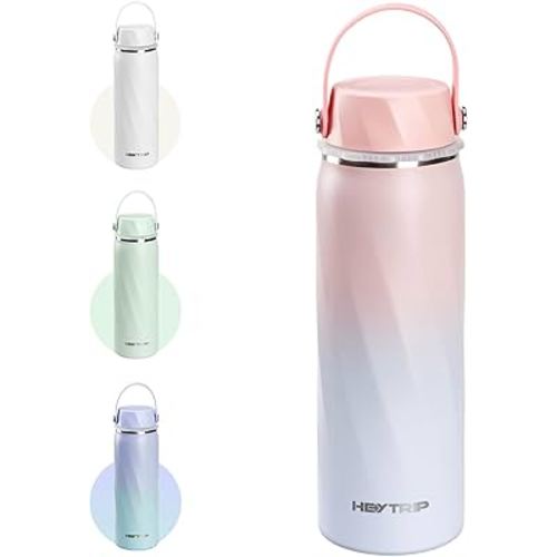 HEYTRIP Vacuum Insulated Breastmilk Cooler Bottle, 20oz Stainless Steel Portable Breastmilk Chiller, Reusable Storage Container Keeps Milk Fresh for 36+ Hours, TSA Approved, Rosy Azure