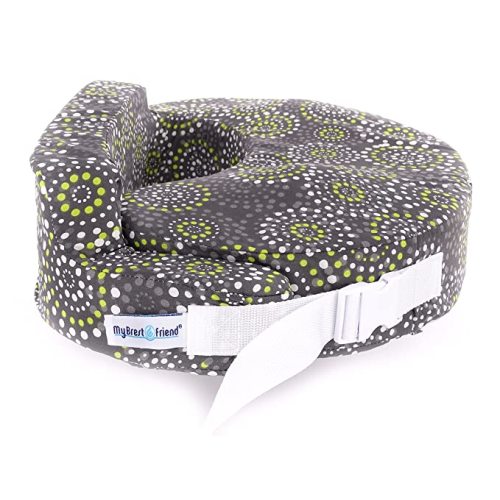 My Brest Friend Original Nursing Posture Pillow, Grey & Yellow Fireworks