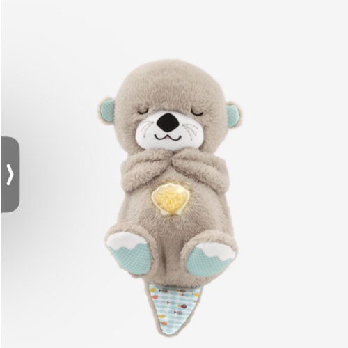 FISHER-PRICE BABY Toy Soothe 'n Snuggle Otter Portable Plush Sound Machine with Music Lights & Breathing Motion for Newborns 0+ Months