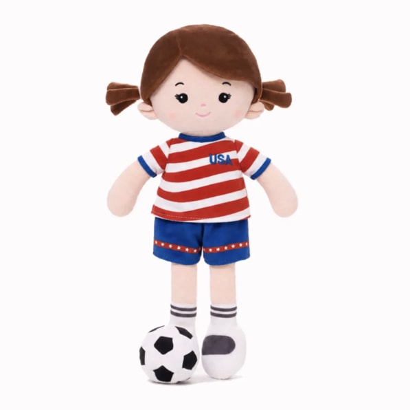 Personalized Soccer Girl - USA (2 Skin Tones)