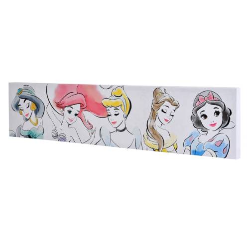 Disney Princesses Watercolor Canvas Wall Art, 36x9