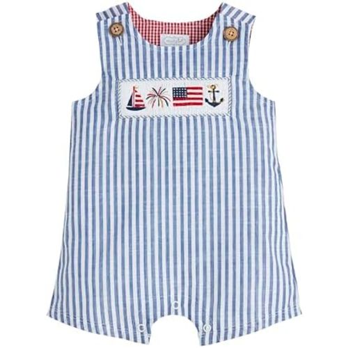 Mud Pie boys Children's Stripe Smocked Jon Jon