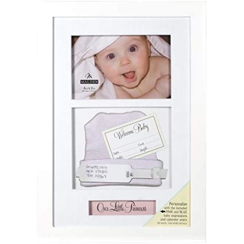 Malden International Designs Baby Memories Baby Memoto Shadowbox Picture Frame, 4x6, White