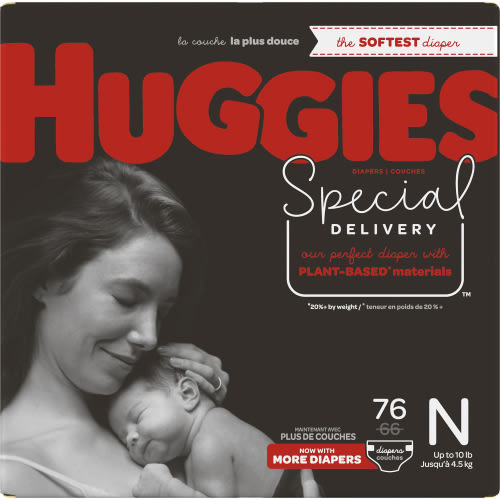 Huggies Special Delivery Hypoallergenic Newborn Diapers, Plant-Based, 76 Ct