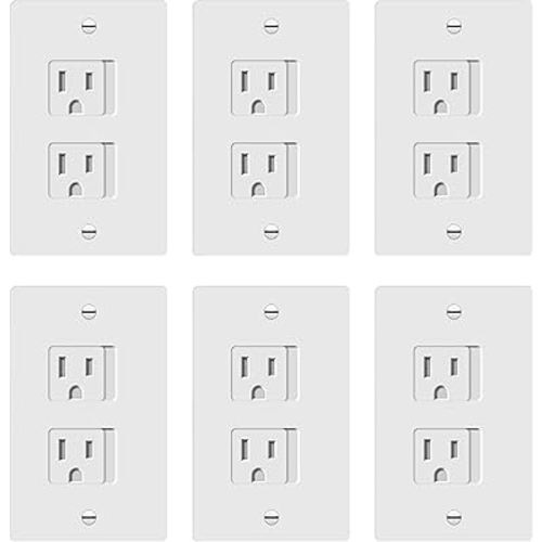 ENERLITES Child Proof Outlet Cover, Self-Closing, Fits Both Duplex and Decorator Outlet, Safety Design, Tamper-Resistant Socket Plug for Receptacle, Size 4.75" x 3.9", 8800-TR, White 6 Pack
