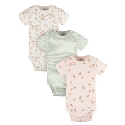 Gerber Baby Girl Casual Short Sleeve Bodysuits, 3-Pack, Sizes Preemie - 12 Months