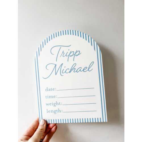 Personalized Name Sign,Custom Blue Acrylic Name Sign, Birth Announcement, Newborn Name Reveal,Baby Shower Gift,Nursery Decor, Baby Stat Sign