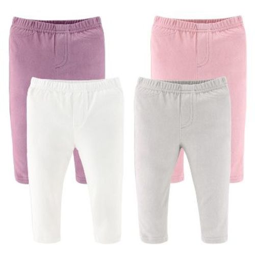 The Peanutshell Baby Girl Jeggings, 4-Pack Set, Multicolored, Newborn