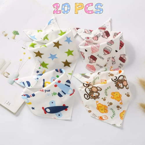20 Pcs Baby Infants Bandana Drool Bibs Towels Teething Bibs Feeding Saliva Towels for Newborns Baby