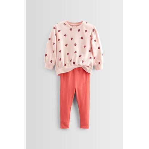 Kids' Relaxed Fit Crewneck Sweatshirt & Leggings Set, 3M