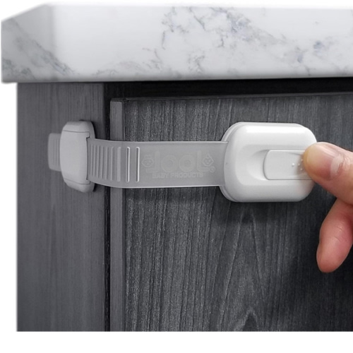 Child Safety Strap Locks (4 Pack) Baby Proof Cabinets, Drawers, Fridge, Toilet & Trash Cans – 3M Adhesive Childproof Locks – Jool Baby