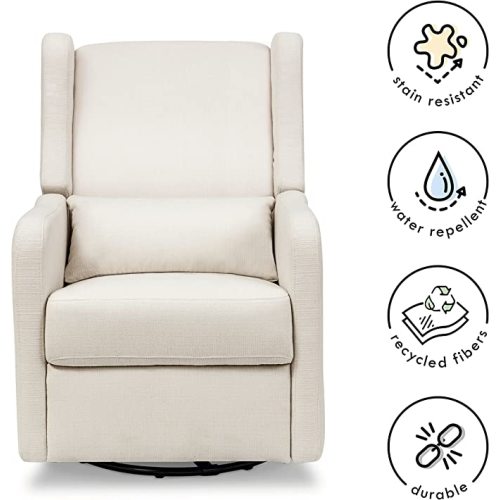 Carter's by DaVinci Arlo Recliner and Swivel Glider, Water Repellent & Stain Resistant, Greenguard Gold & CertiPUR-US Certified, Performance Cream Linen