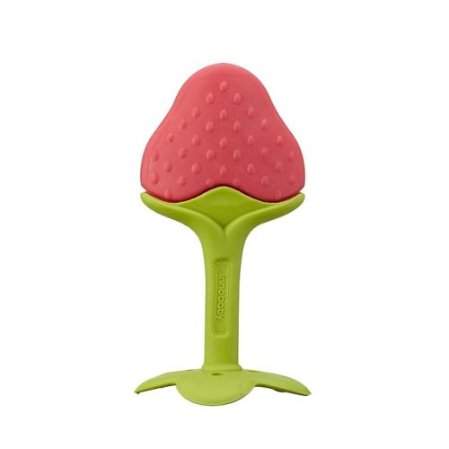 Innobaby Original Teethin Smart EZ Grip Fruit Teether and Sensory Toy for Babies and Toddlers in Berry. BPA Free Teether