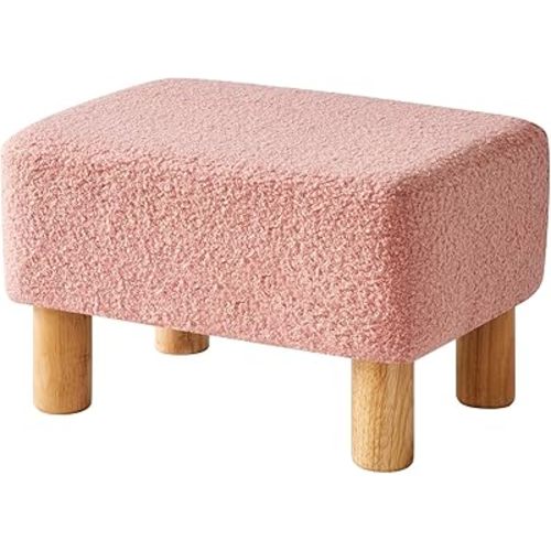 YMYNY Small Foot Stool Ottoman for Under Desk Footrest, Pink UHBD030P