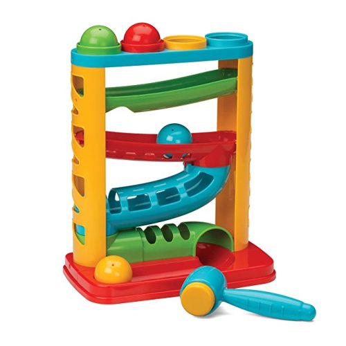 Infantino Bop & Drop Ball Tower - STEAM Educational Play, Hand-Eye Coordination Skills, and Cause and Effect Play for Babies & Toddlers, 12M+