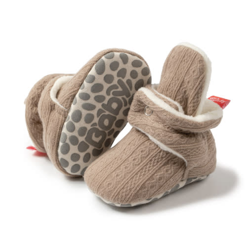 HsdsBebe Baby Girls Boys Cotton Boots Newborn Winter Cozy Fleece Booties Infant Socks Shoes for 0-18 Months
