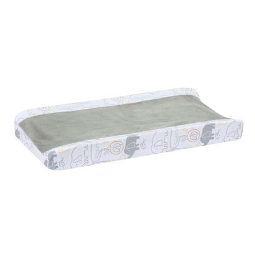 Jungle Story Soft Minky Velour Safari Changing Pad Cover- White/Gray – Lambs & Ivy