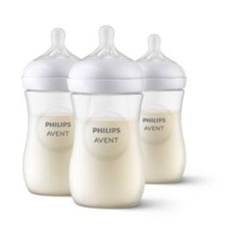 Philips Avent 3pk Natural Baby Bottle with Natural Response Nipple - Clear - 9oz