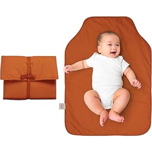 Natemia Baby Portable Diaper Changing Pad - Portable Changing Pad for Baby, Flexible Design for Travel, Machine Washable Percale Cotton, Made in Turkey, Baby Essentials