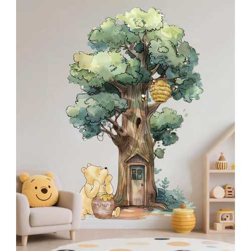 Winnie and the Honey Tree Wall Decal – Nursery Wall Sticker for Baby Room Decor-WK007
