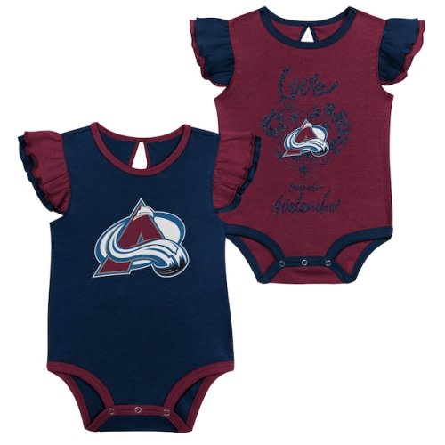 Girls Infant Colorado Avalanche Burgundy/Navy Two-Pack Training Bodysuit Set