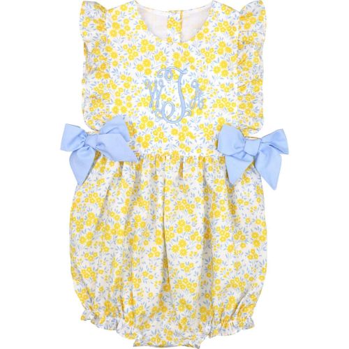 Yellow And Blue Floral Bow Bubble - Cecil & Lou