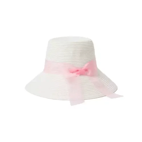 Girl White Bow Straw Hat by Janie and Jack