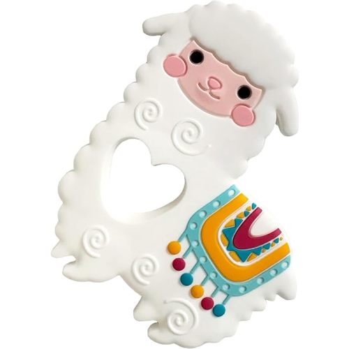 Busy Baby - Teething Toys Made of 100% Food Grade Silicone, Fun Animal Shapes for Teething Relief, Use Alone or Easily Attach Your Baby Teether to Busy Baby Mats (Alpaca)