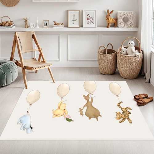 Winnie The Pooh Rug, Rectangular Rug, Pooh Floor Carpet, Winnie the Pooh and friends Rugs, Cartoon Mat, Washable Kids Rug
