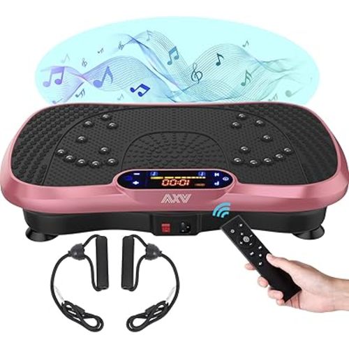 AXV Vibration Plate Fitness Platform Exercise Machine Vibrating Lymphatic Drainage Shaking Full Body Shaker Workout Vibrate Stand Shake Board Sport Gym for Weight Loss Fat Burner for Women Men