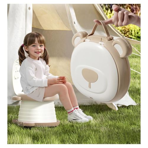 Travel Potty Seat for Toddler,Foldable Car Potty for Toddler, Portable Toilet Seat for Kids with Potty Liners, Absorbent Pads, Portable Potty Seat for Toddler Travel, Camping And Outdoor Use