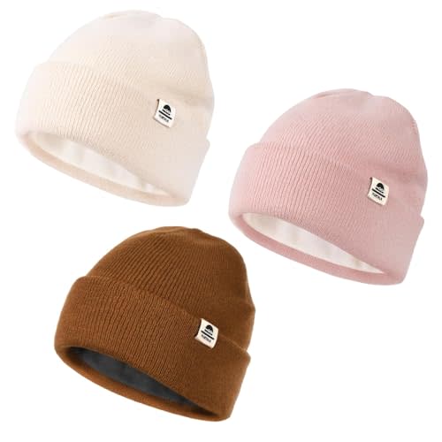 FURTALK Baby Beanie Fleece Lined Toddler Winter Hat Boys Girls Knit Warm Beanies Kids Ski Hats for 0-8 Years