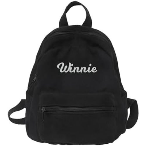 MT WORLD Toddler Mini Canvas Backpack - Personalized Vintage Daypack for Kids, Custom Monogram