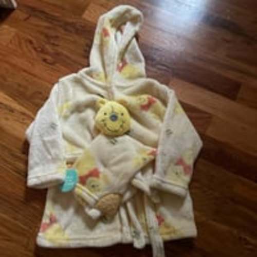 Disney Winnie the Pooh Plush Hoodie Bathrobe Set 0-9 months