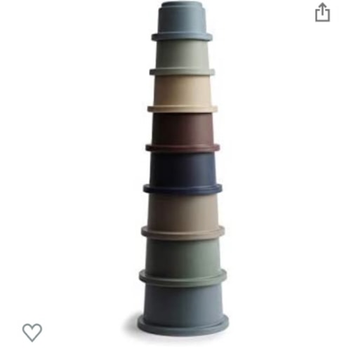 mushie Stacking Cups Toy | Made in Denmark (Forest)