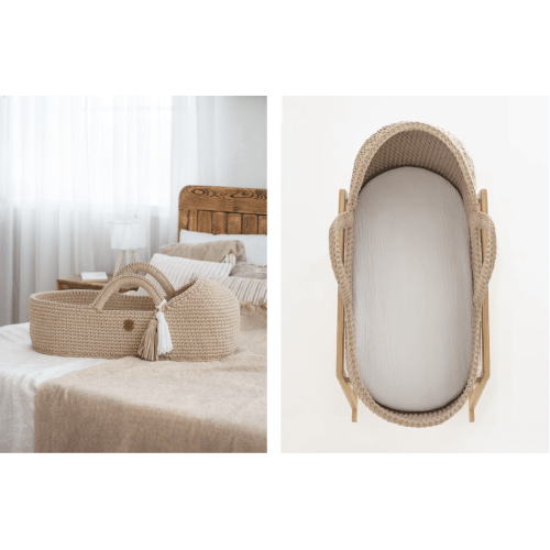 Baby Moses Basket with Round Hood | Unique, Handmade by Anzy Home