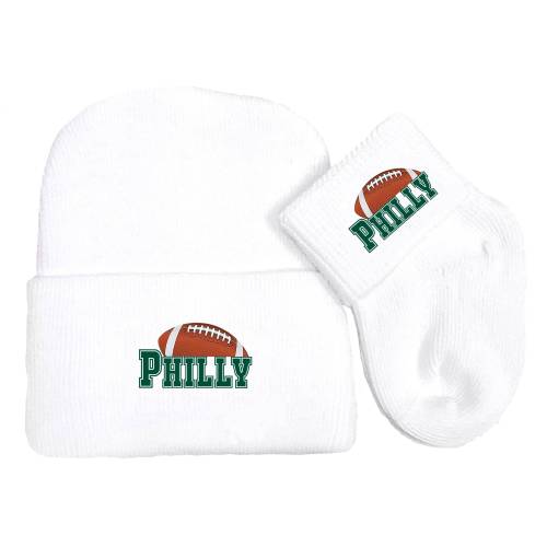 Newborn Baby Knit Cap and Socks Set for Philadelphia Fans