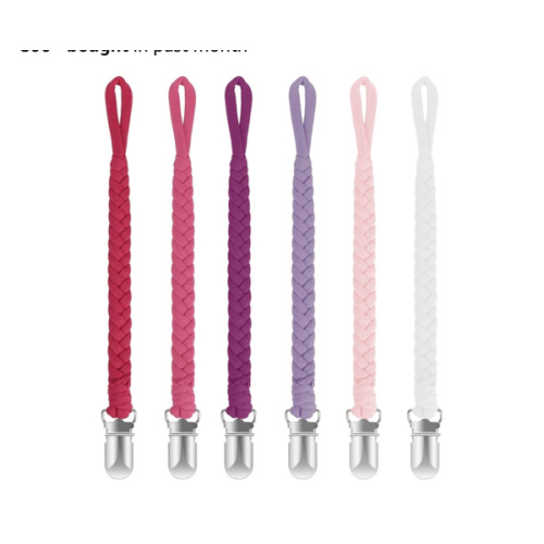 Pacifier Clip for Boys and Girls, 6 Pack Baby Pacifier Holder Leash 100% Handmade Braided Fits All Pacifiers & Teething Toys Modern Unisex Baby Gift